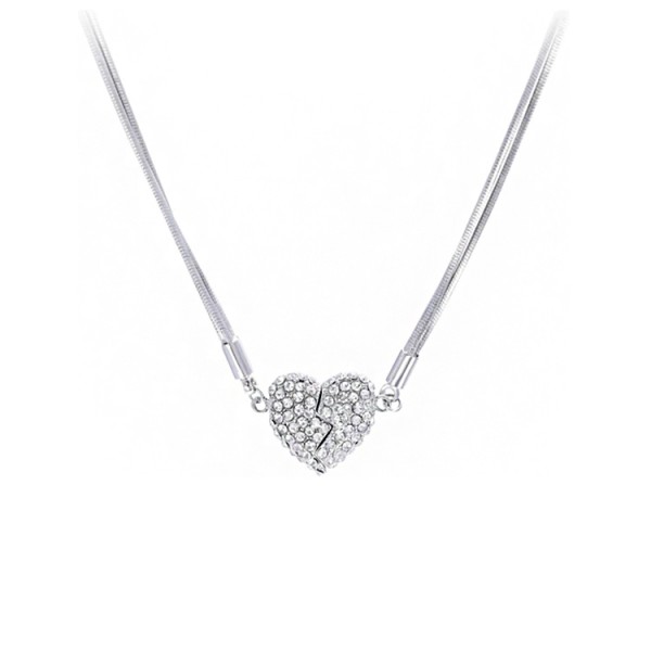 Luxury Zircon Heart Magnet Necklace