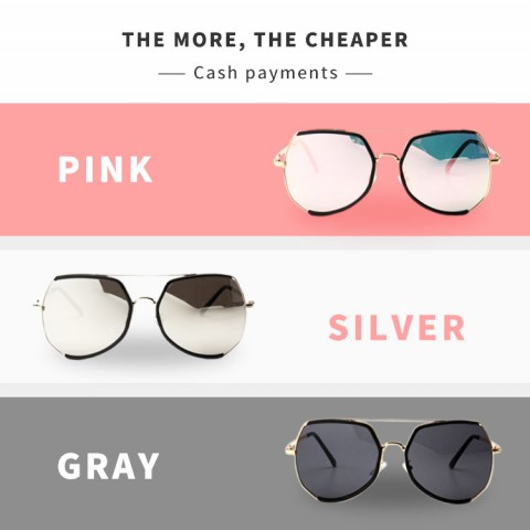 Oversized frame fashionable retro gilt sunglasses