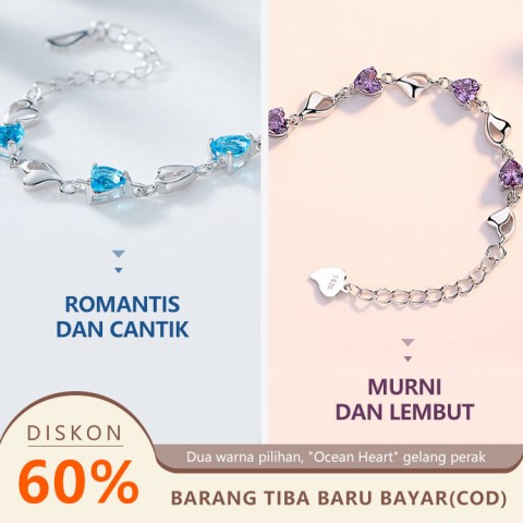 Gelang perak wanita Ocean Heart