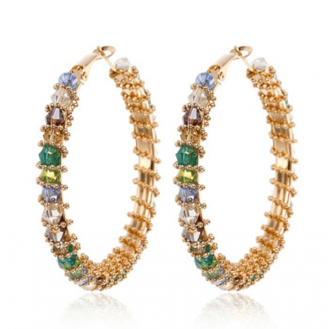 Vintage Bohemia colored zircon earrings