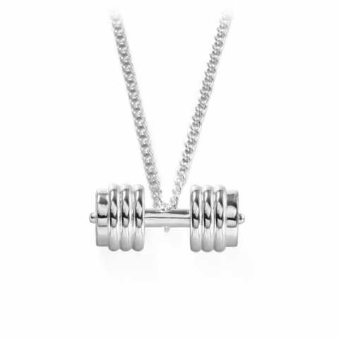 Fitness dumbbell necklace couple set