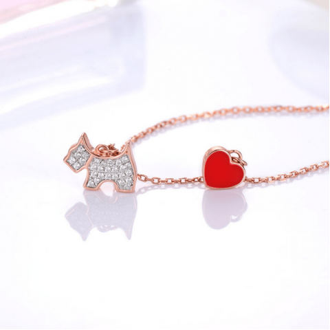 S925 Sterling Silver Fashion Puppy Necklace