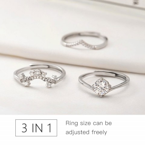 sterling silver 3in1 crown  ring 