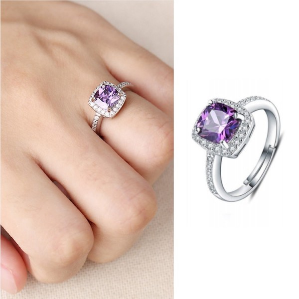 925 Sterling Silver Amethyst ring..