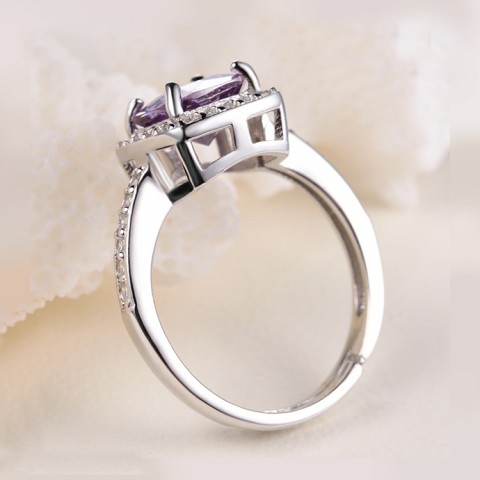 925 Sterling Silver Amethyst ring