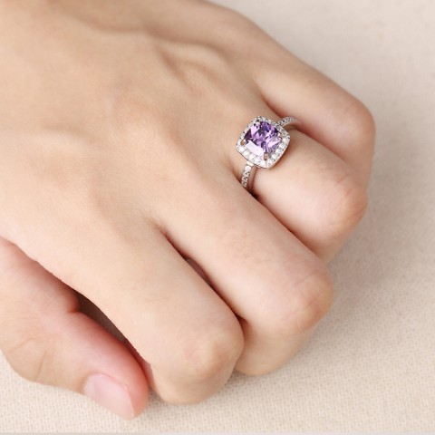 925 Sterling Silver Amethyst ring