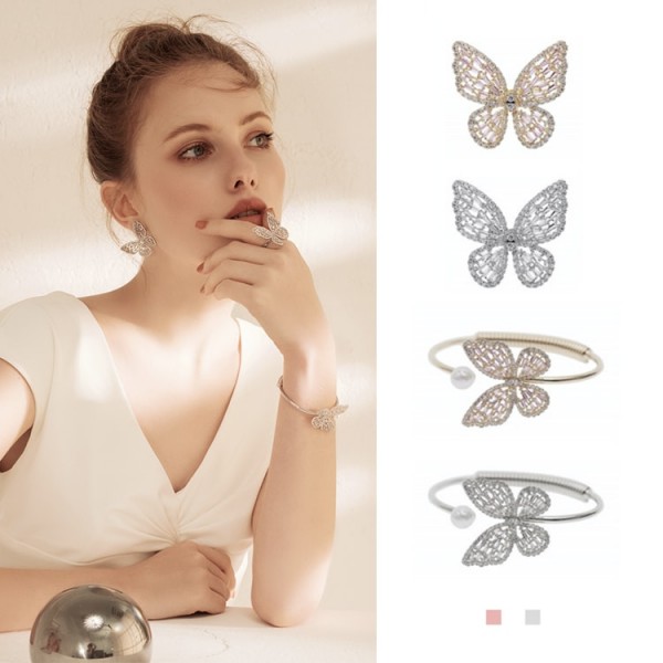 ins influencers recommend styles zircon butterfly bracelet butterfly ring