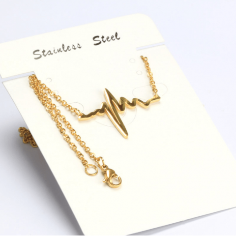 For Your Heartbeat Earrings Necklace Titanium Steel Jewellery Set