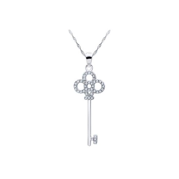 925 Sterling Silver Key Necklace..
