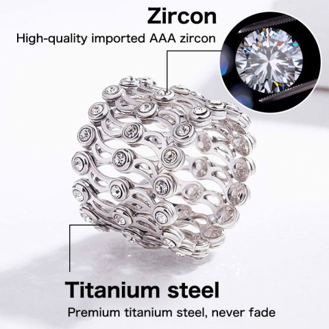 Fashion Three-row zircon telescopic ring bracelet 2-in-1 