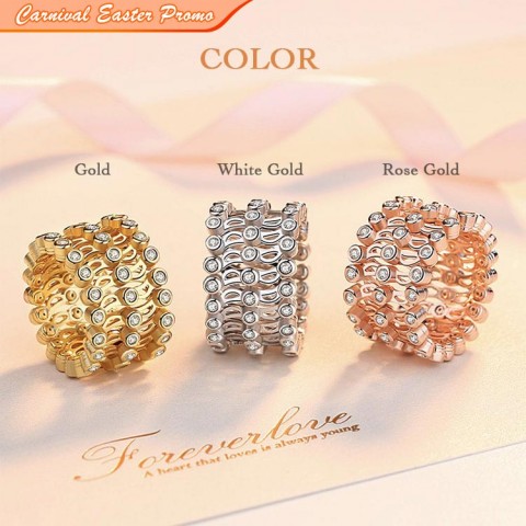 Three-row zircon telescopic ring bracelet 2-in-1