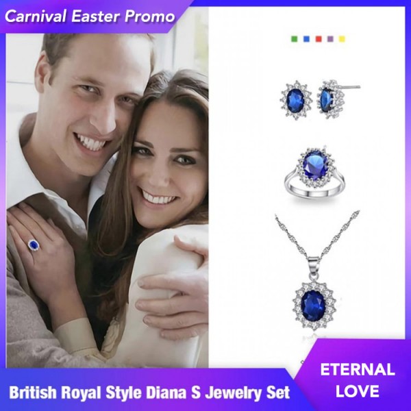 British Royal Style Diana Jewelry Set - Birthstone jewelry set - Buy 2pcs get 200pesos off