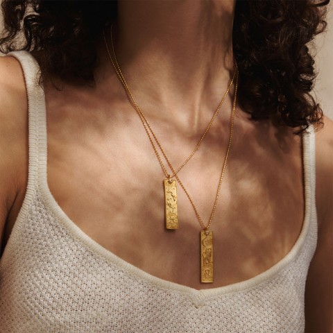18k gold-plated 12 zodiac tarot diamond necklace