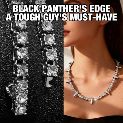 Black panther moissante necklace