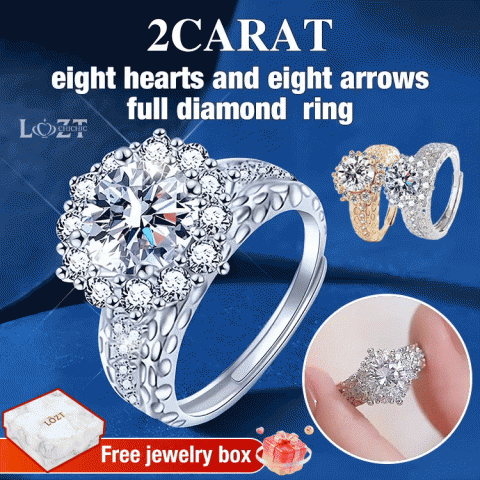 2Carat eight hearts and eight arrows full diamond  ring