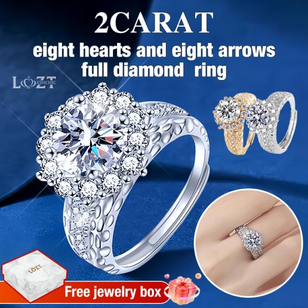 2Carat eight hearts and eight arrows full diamond  ring