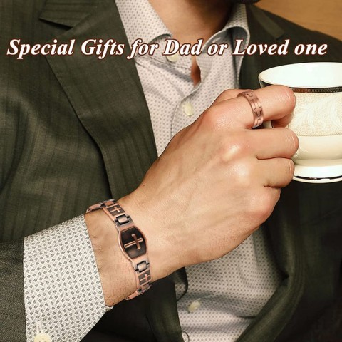 Copper Mlagnetic Cross Bracelet