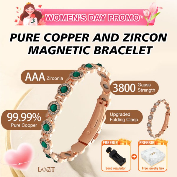 Pure copper and zircon magnetic Bracelet..