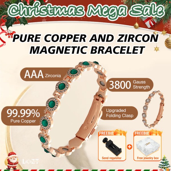 Pure copper and zircon magnetic Bracelet