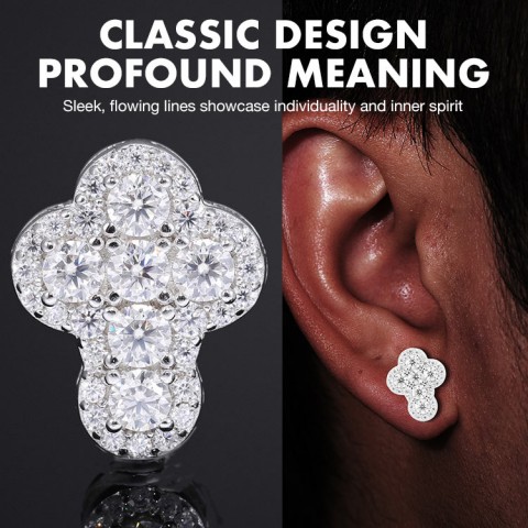 Diamond-encrusted cross earrings