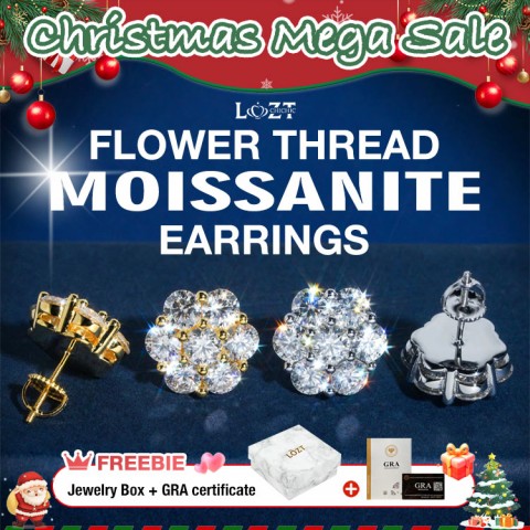 Flower Thread Moissanite Earrings