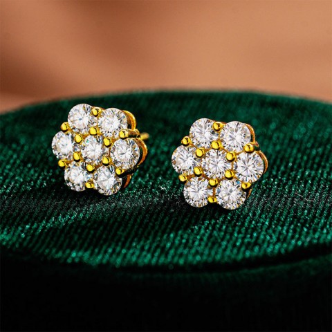 Flower Thread Moissanite Earrings