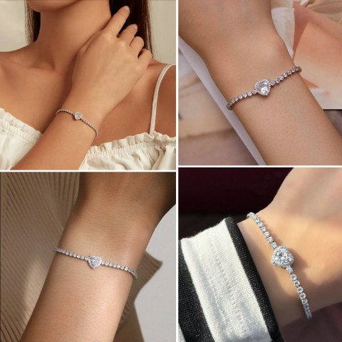 Heart Moissanite bracelet
