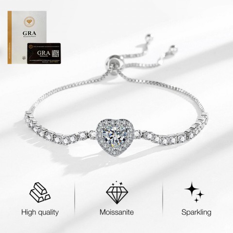 Heart Moissanite bracelet