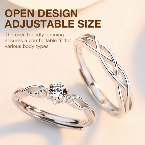 Non Fading Adjustable Couple Ring