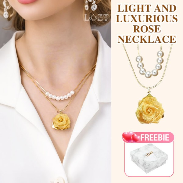 Light and luxurious rose necklace