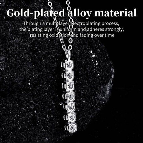 Moissanite Bar Necklace