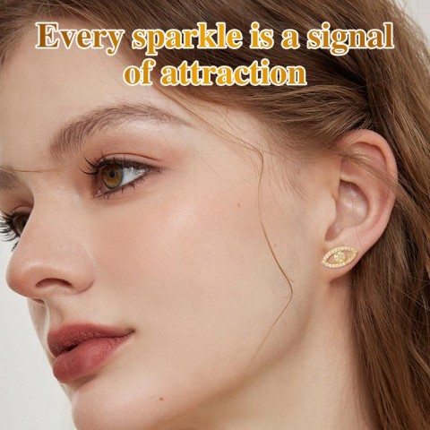 Moissanite Angels Eye Stud Earrings