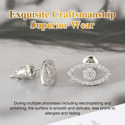 Moissanite Angels Eye Stud Earrings