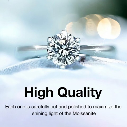 Moissanite 3 carats Solitaire Ring