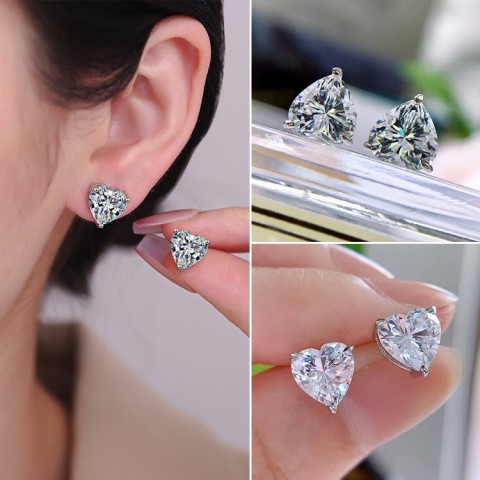 Heart Moissanite Earrings