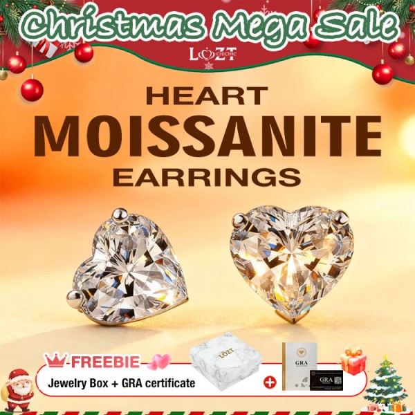 Heart Moissanite Earrings