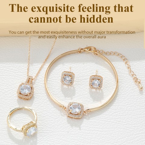 Micro-inlaid square four-piece set