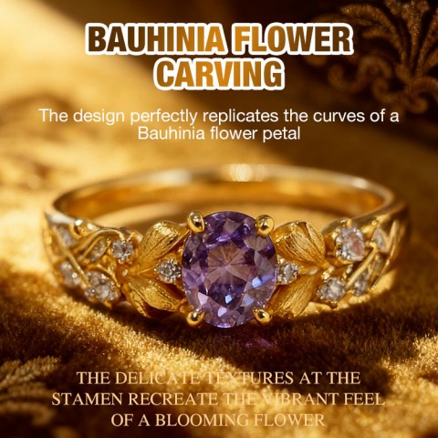 Nine-Flame Purple Bauhinia Ring