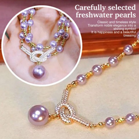 Diamond bow necklace