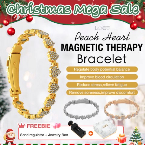 Peach Heart Magnetic Therapy Bracelet