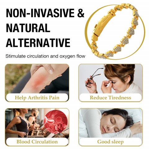 Peach Heart Magnetic Therapy Bracelet