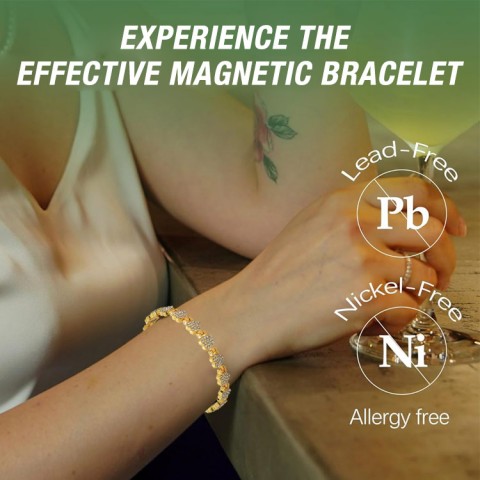 Peach Heart Magnetic Therapy Bracelet