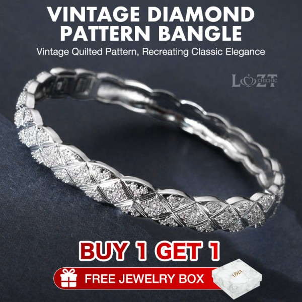 Vintage diamond pattern bangle