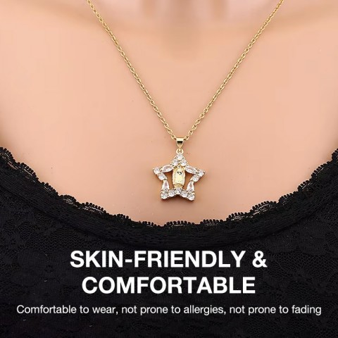 Virgin Mary heart-shaped clavicle necklace