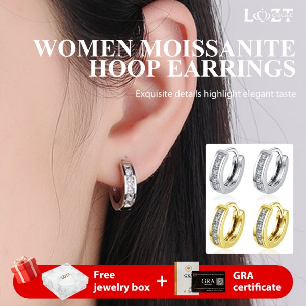 Moissanite Hoop Earrings