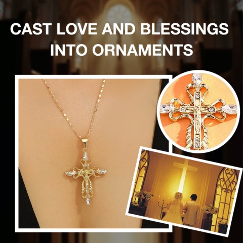 Zircon Cross Clavicle Necklace