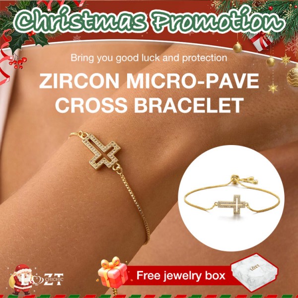 micro-pave cross bracelet