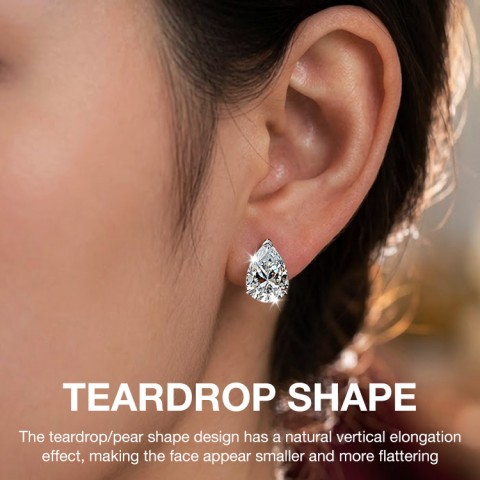 Pear Cut Moissanite Earrings