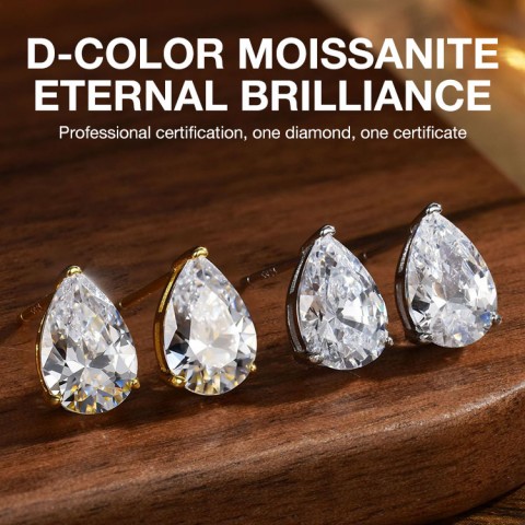 Pear Cut Moissanite Earrings