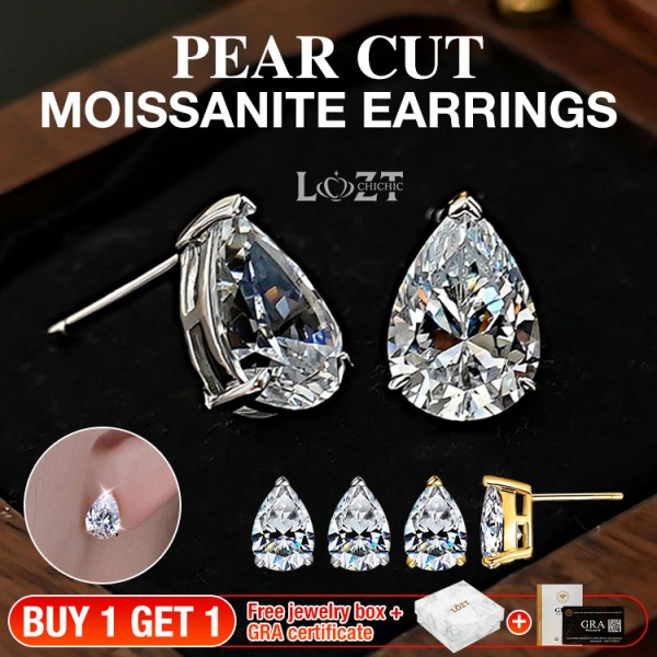 Pear Cut Moissanite Earrings